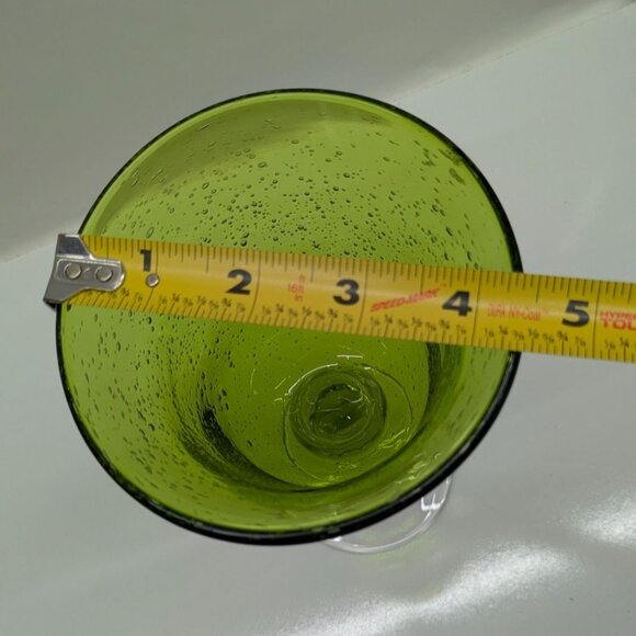 Artland Green Bubble Glass Wine Water Goblet With Clear Sturdy Base - Picture 7 of 11
